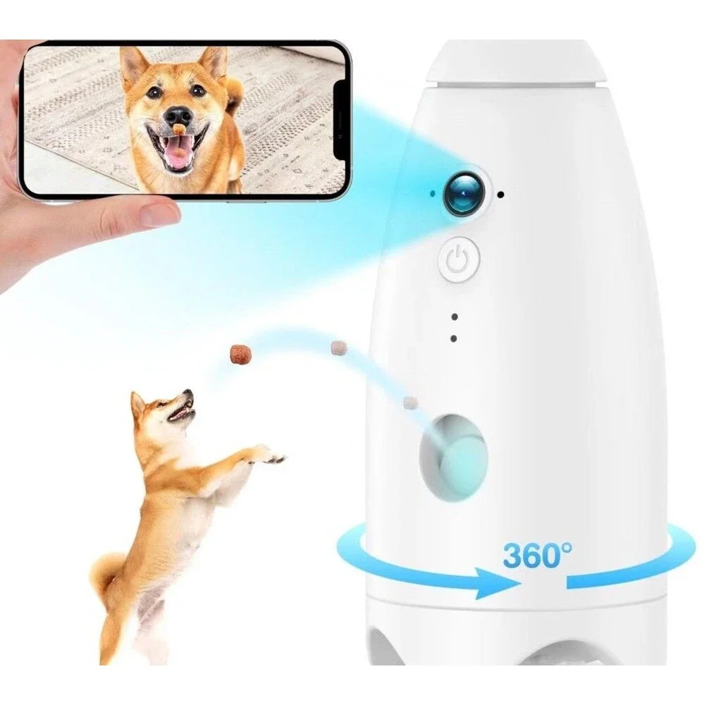 Smart Pet Camera Treat Tossing,Night Vision,165Full HD,2 Way Interaction